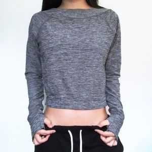 Grey athletic cropped long sleeve
